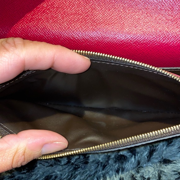 Louis Vuitton Brown Poppy Red Emilie Monogram Long Wallet. Brand New! - Picture 10 of 14